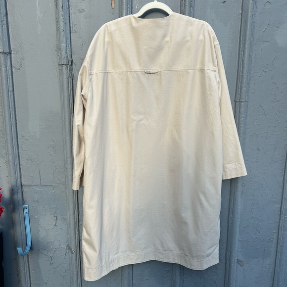 COS Organic Cotton Collarless Coat, Small - Picture 6 of 11